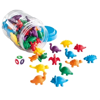 Tællebrikker, dinosaurer, sæt med 60 stk.